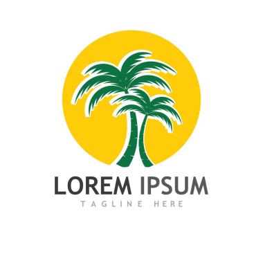 Palmiye ağacı logo şablonu vektör çizimi