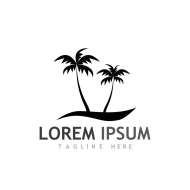 Palmiye ağacı logo şablonu vektör çizimi