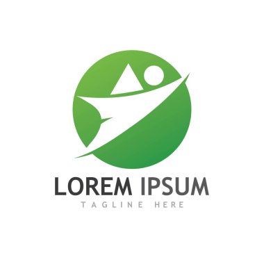 İnsan karakteri logosu çizim vektörü tasarımı