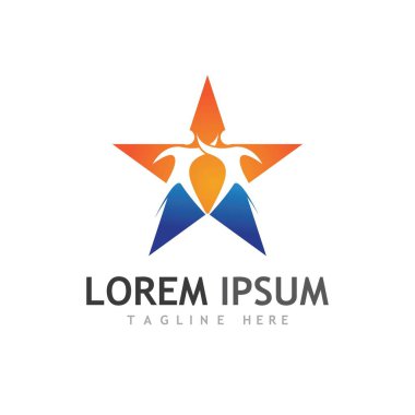 İnsan karakteri logosu çizim vektörü tasarımı