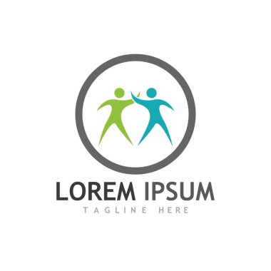 İnsan karakteri logosu çizim vektörü tasarımı