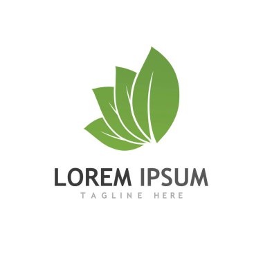 Yeşil ağaç yaprağı ekoloji doğa elementi vektörü logoları