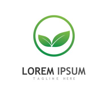Yeşil ağaç yaprağı ekoloji doğa elementi vektörü logoları