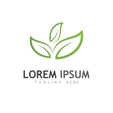 Yeşil ağaç yaprağı ekoloji doğa elementi vektörü logoları