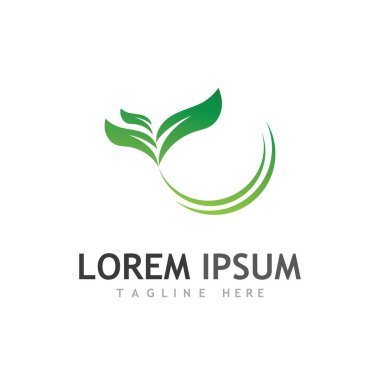 Yeşil ağaç yaprağı ekoloji doğa elementi vektörü logoları