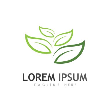 Yeşil ağaç yaprağı ekoloji doğa elementi vektörü logoları