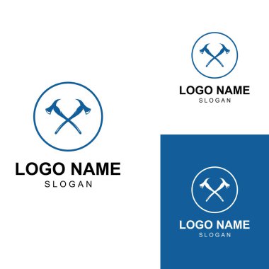 Konsept tasarım vektörlü Axe logosu / baltası logosu.