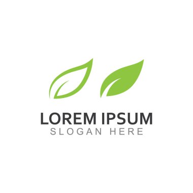 Yeşil yaprak logosu. Bahçelerin, bitkilerin ve doğanın vektör tasarımı.