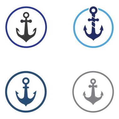 Logo ve çapa sembolü tasarım vektörü.