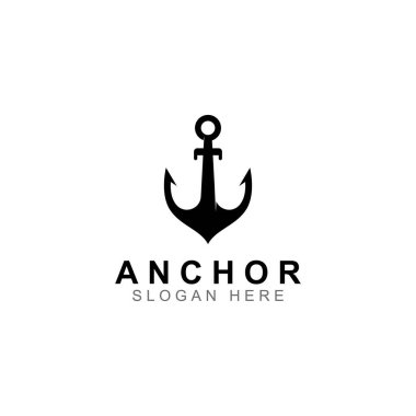 Logo ve çapa sembolü tasarım vektörü.