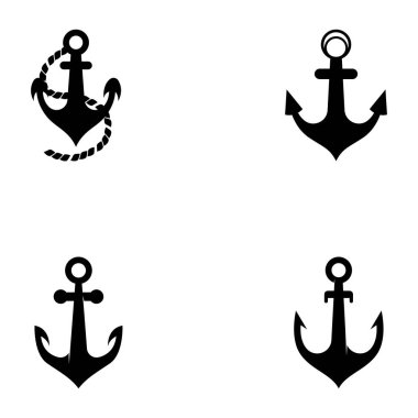 Logo ve çapa sembolü tasarım vektörü.