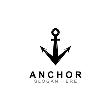 Logo ve çapa sembolü tasarım vektörü.