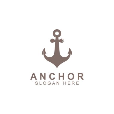 Logo ve çapa sembolü tasarım vektörü.