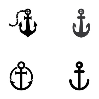 Logo ve çapa sembolü tasarım vektörü.
