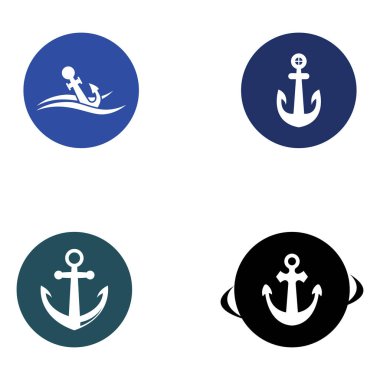 Logo ve çapa sembolü tasarım vektörü.