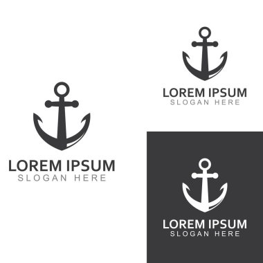 Logo ve çapa sembolü tasarım vektörü.