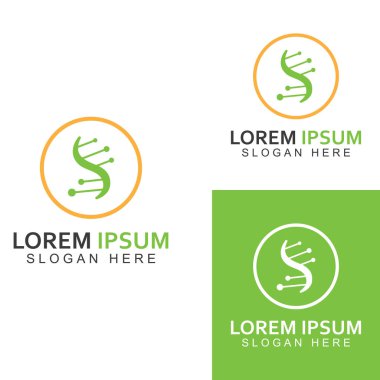 DNA vektör logosu. Modern tıbbi logo, vektör tasarımlı.