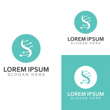 DNA vektör logosu. Modern tıbbi logo, vektör tasarımlı.