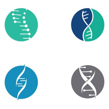 DNA vektör logosu. Modern tıbbi logo, vektör tasarımlı.