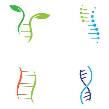 DNA vektör logosu. Modern tıbbi logo, vektör tasarımlı.