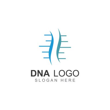 DNA vektör logosu. Modern tıbbi logo, vektör tasarımlı.