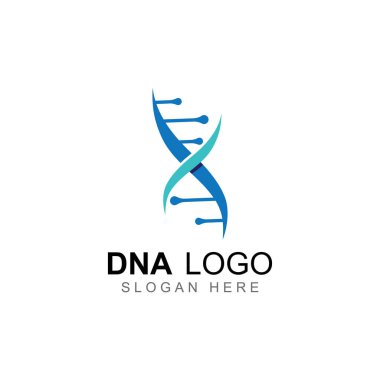 DNA vektör logosu. Modern tıbbi logo, vektör tasarımlı.