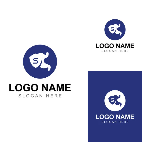 Magengesundheit Und Magenpflege Logo Design — Stockvektor