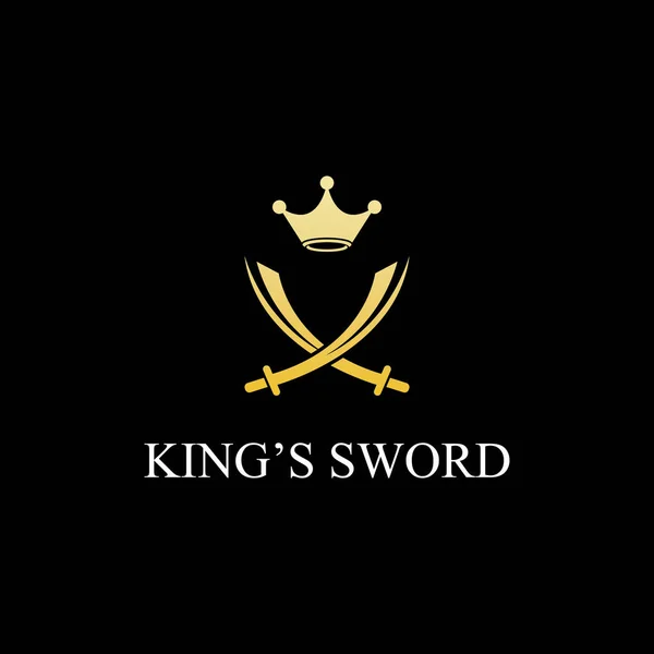盾牌和国王的剑标志 标志矢量设计 — 图库矢量图片