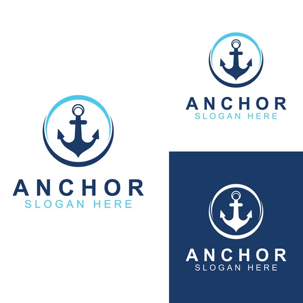 Logo ve çapa sembolü tasarım vektörü.
