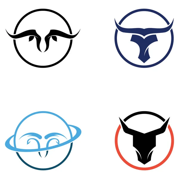 Logo Del Cuerno Toro Usando Concepto Diseño Vectorial — Archivo Imágenes Vectoriales