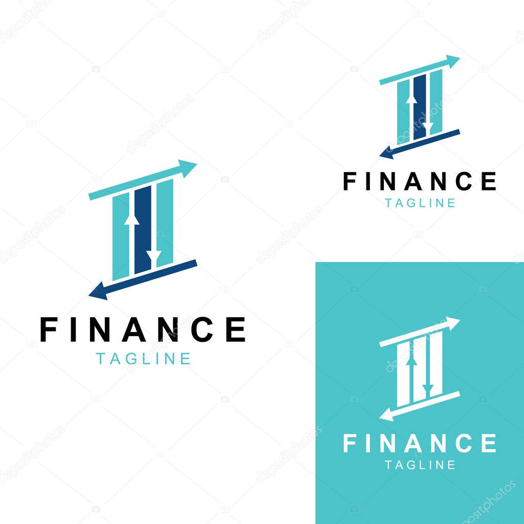 Financial business logo or financial graphic logo.Logo for financial business results data.With vector icon design.