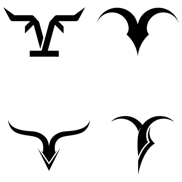 公牛的头角标志 使用矢量设计概念 — 图库矢量图片