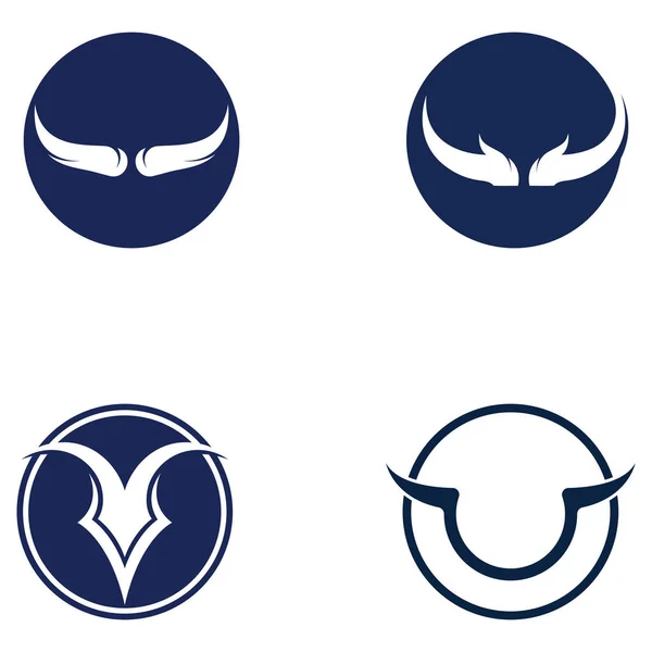 Bull Head Horn Logo Using Vector Design Concept — Stock Vector