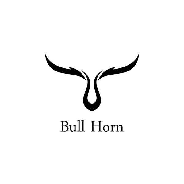 Bull Head Horn Logo Using Vector Design Concept — Stock Vector