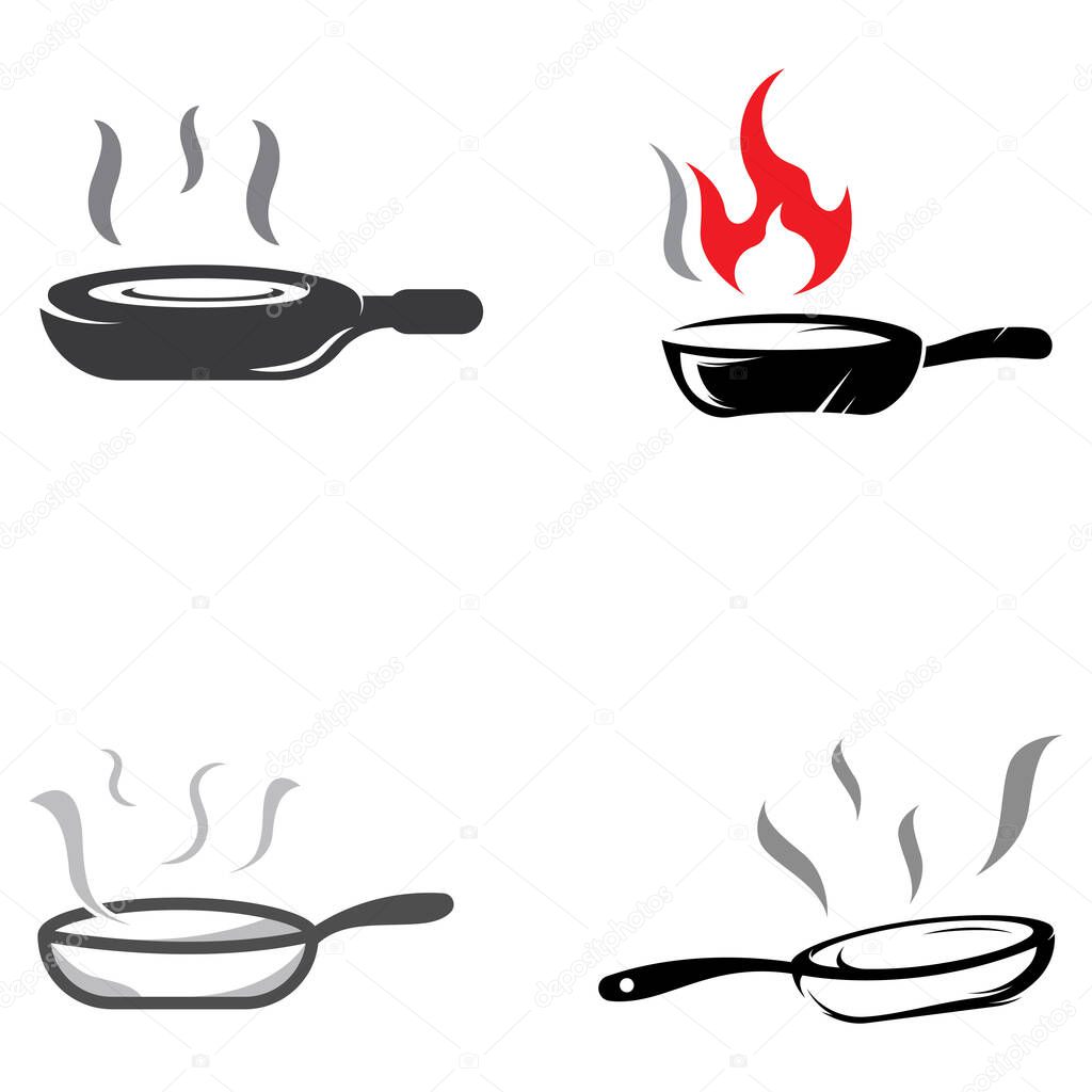 Logos for cooking utensils, cooking pots, spatulas and cooking spoons. Using vector design concepts.