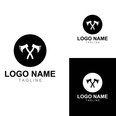 Konsept tasarım vektörlü Axe logosu / baltası logosu.