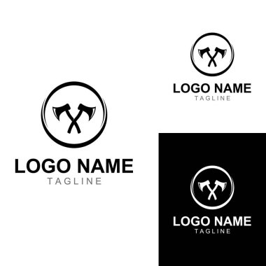 Konsept tasarım vektörlü Axe logosu / baltası logosu.