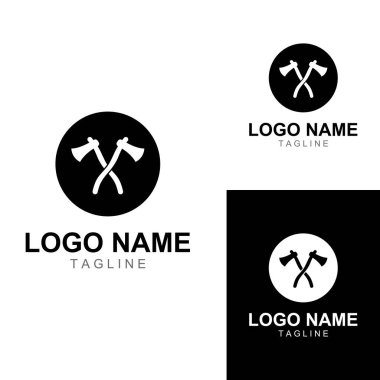 Konsept tasarım vektörlü Axe logosu / baltası logosu.