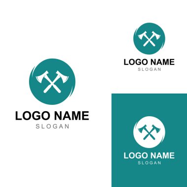 Konsept tasarım vektörlü Axe logosu / baltası logosu.