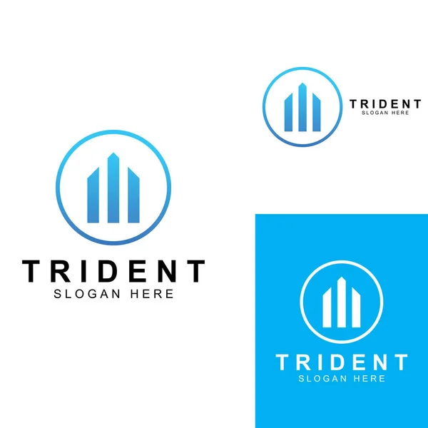 Логотип Trident Использованием Концепции Векторного Дизайна — стоковый вектор