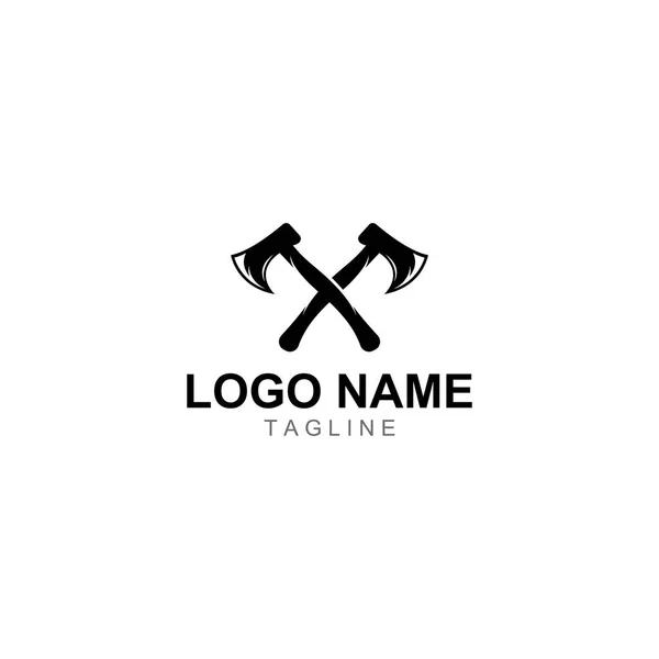 Logo Axe Logo Hatchet Con Concept Design Vettoriale — Vettoriale Stock