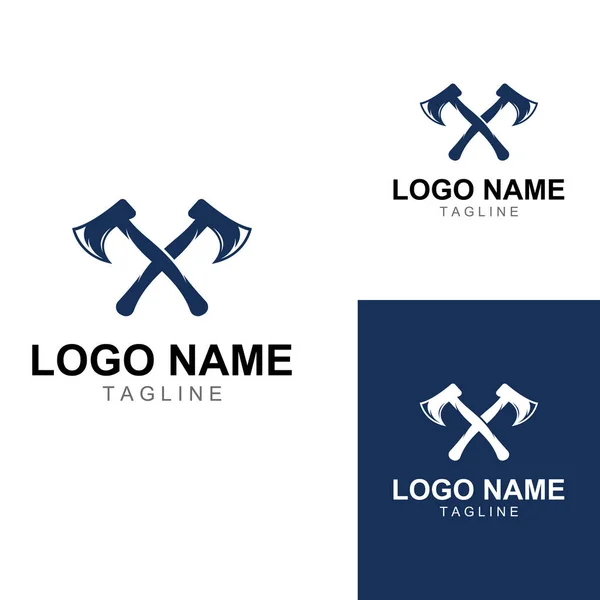 Axe Logo Hatchet Logo Concept Design Vector — Stock Vector