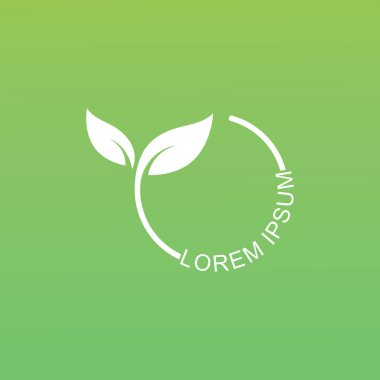 Yeşil yaprak logosu. Bahçelerin, bitkilerin ve doğanın vektör tasarımı.