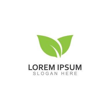 Yeşil yaprak logosu. Bahçelerin, bitkilerin ve doğanın vektör tasarımı.