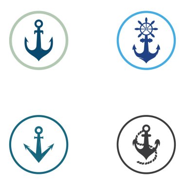 Logo ve çapa sembolü tasarım vektörü.