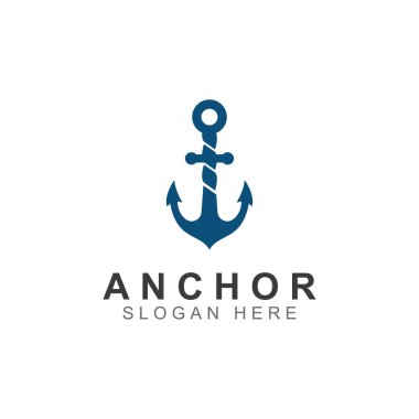 Logo ve çapa sembolü tasarım vektörü.