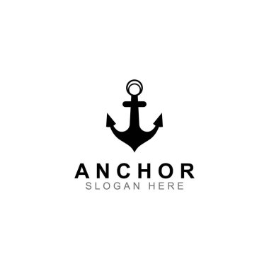 Logo ve çapa sembolü tasarım vektörü.