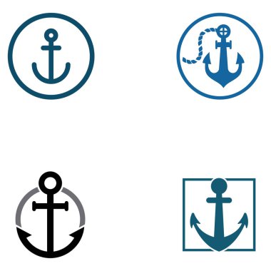 Logo ve çapa sembolü tasarım vektörü.