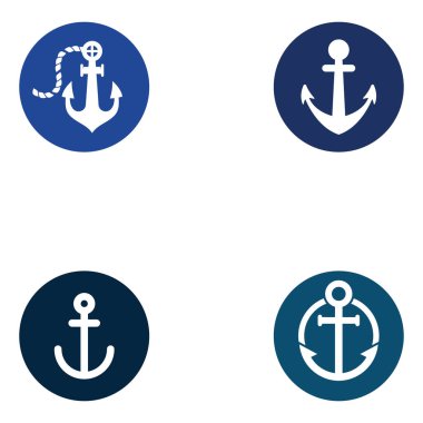 Logo ve çapa sembolü tasarım vektörü.
