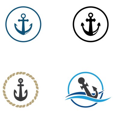 Logo ve çapa sembolü tasarım vektörü.